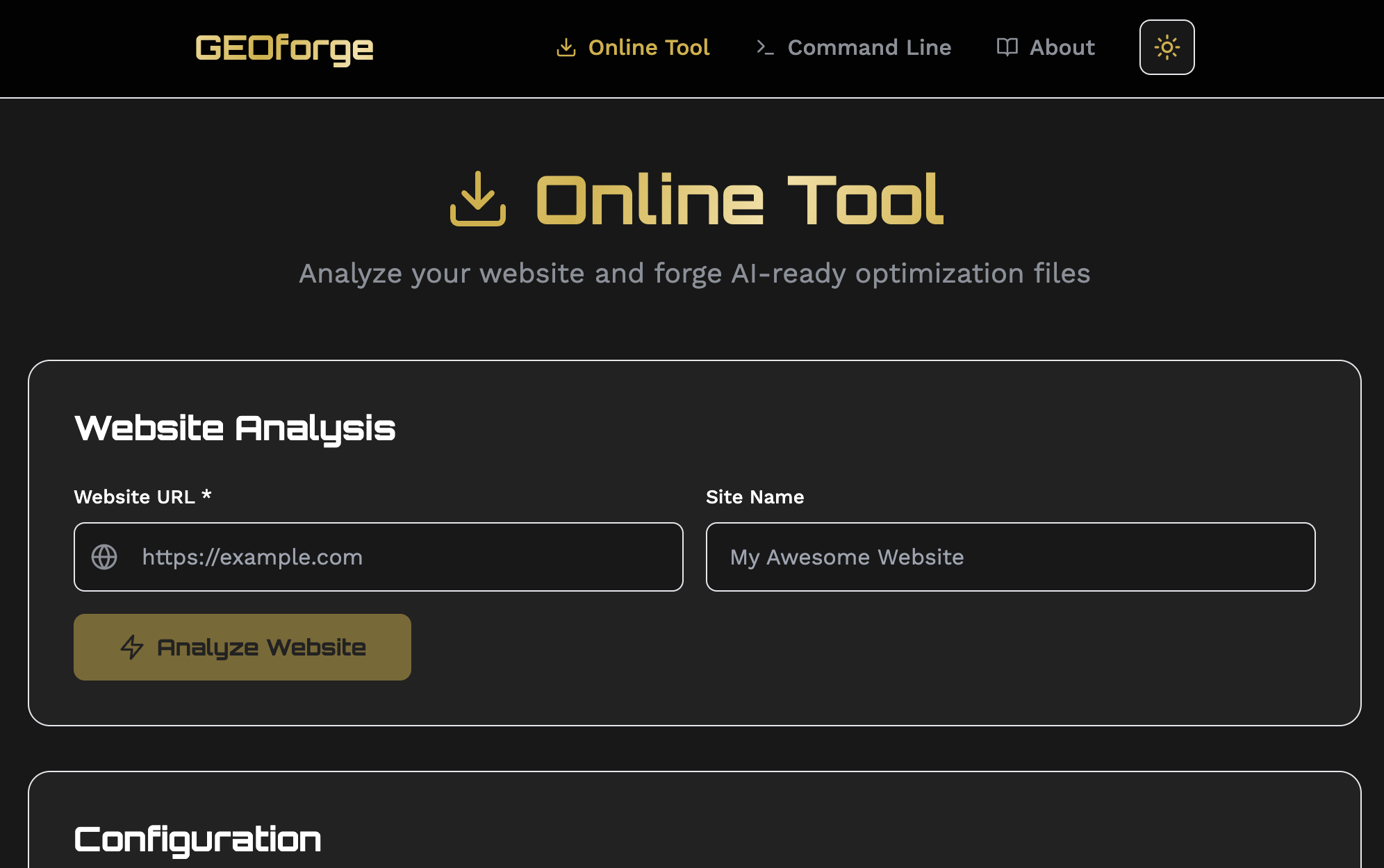 GEOforge website screenshot